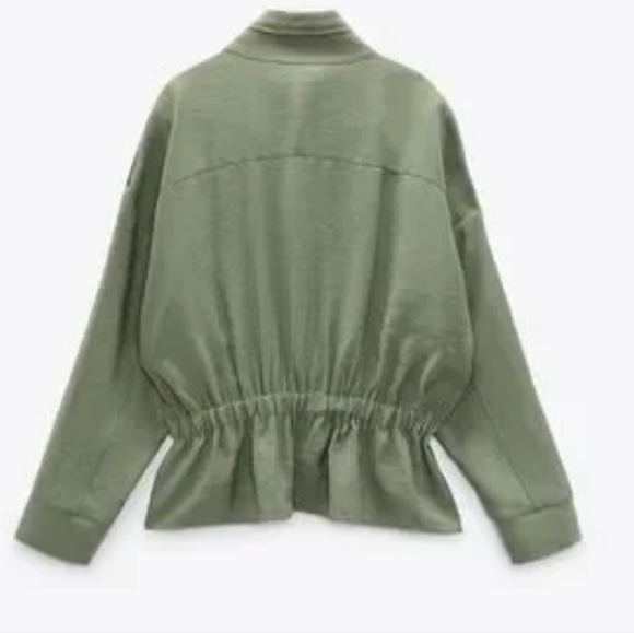 Zara Women's Modal Ruched Waist Button Up Blouse Size XS - Picture 2 of 7